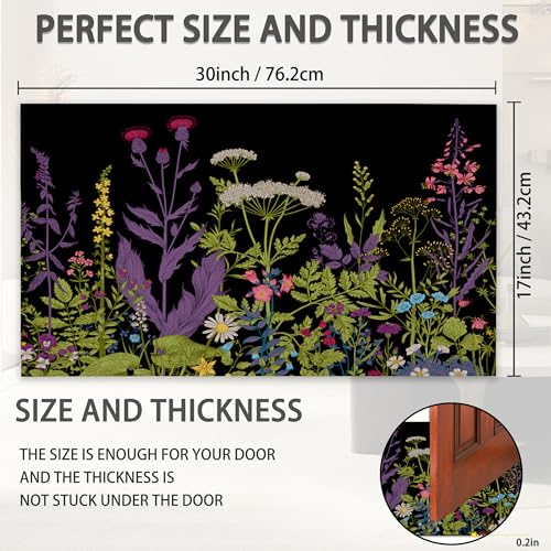 SPUNKER Herbs and Wild Flowers Welcome Mat - Indoor/Outdoor, Low-Profile Floor Rug, 17''x30'' - color: Herbs and Wild Flowers