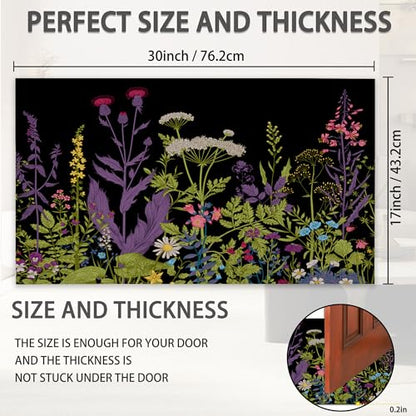 SPUNKER Herbs and Wild Flowers Welcome Mat - Indoor/Outdoor, Low-Profile Floor Rug, 17''x30'' - color: Herbs and Wild Flowers