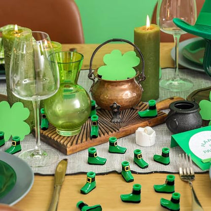 JUNEBRUSHS 50 Pcs St Patrick's Day Mini Resin Shoes for Party Decorations | Exquisite Irish Festival Styling,Premium Sturdy Resin Material,Versatile DIY Craft Supplies,Wonderful Party and Event Decor - style: St Patrick's Day Style