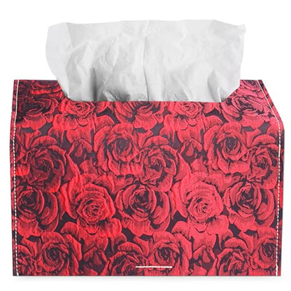 Leather Cover for Disposable Paper Hand Towel Box, Compatible with Kleenex Paper Hand Towel(1-3D Rose Red) - color: 1-3d Rose Red