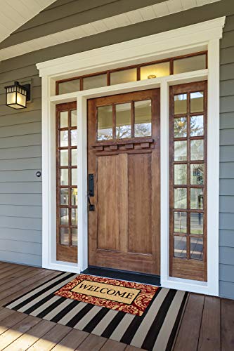 DII Natural Coir Doormat Outdoor Welcome Mat, 17x29, Damask - color: Damask