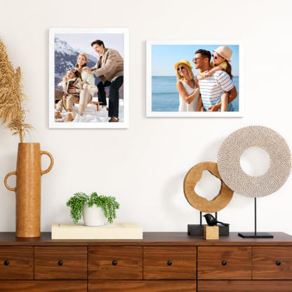Shadow Box Frame 8"x 10" - 4 Pack Wood Deep Shadowbox with Glass Shadow Boxes Display Cases Suitable for Photos, Dried Flowers, DIY Crafts Medals Picture Frames for Wall Tabletop (White) - size: 8x10-4pcs-white