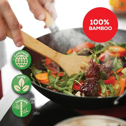 Helen’s Asian Kitchen Natural Bamboo Stir Fry Spatula and Wok Tool, 13.5-Inch - size: 13-Inch, Solid Wok Tool