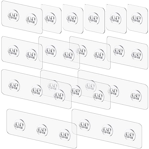 15 Pack Shower Caddy Adhesive Replacement, Shower Shelf Adhesive No Drilling, Adhesive Hooks for Showe Caddy, Soap Holder, and Kitchen Racks