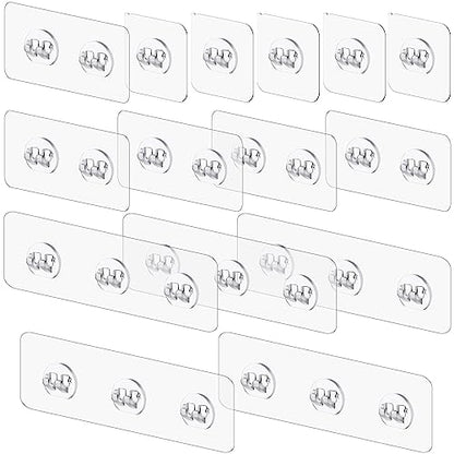 15 Pack Shower Caddy Adhesive Replacement, Shower Shelf Adhesive No Drilling, Adhesive Hooks for Showe Caddy, Soap Holder, and Kitchen Racks