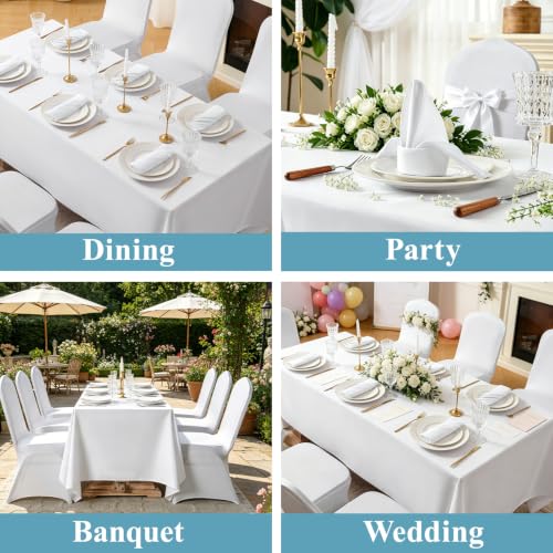 VidaFete White Cloth Napkin, 17 x 17 Inch Polyester Napkins Set of 12 | Polyester Napkins Cloth Reusable & Wrinkle-Resistant Dinner Napkins for Weddings, Banquets, Parties, Hotels and Restaurants - color: White, size: 17" x 17" (Set of 12)
