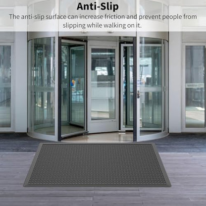 Rubber Scraper Floor Mat 60”x36” 2 Pack - Heavy Duty Outdoor Mats for Garage, Entryway, Door, Mudroom, Boot Tray - All-Weather & Easy Clean - size: 60"x36" Scraper Mats 2Pcs