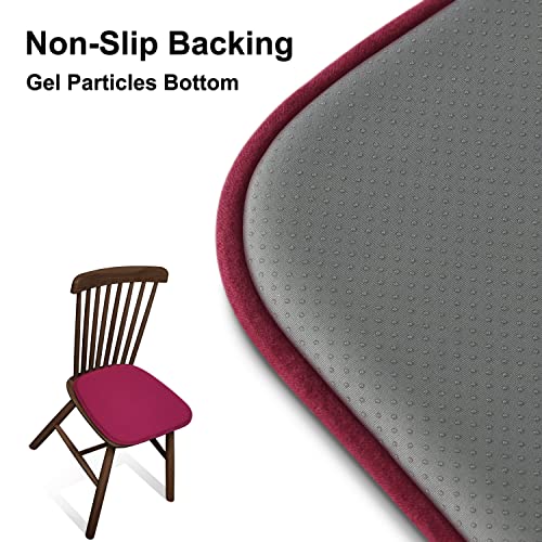 Shinnwa Kitchen Seat Cushions Set of 4, Non Slip Dining Chair Cushions, U-Shaped Indoor Chair Pads, 4 Pack, 15 x 16 Inches, Burgundy - color: Burgundy