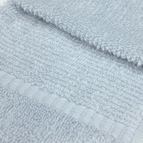 Washcloths Set - 100% Cotton, Pack of 24, 12 x 12 inch, Premium Quality, Flannel Face Cloths, Highly Absorbent and Soft Feel Fingertip Towels- Blue