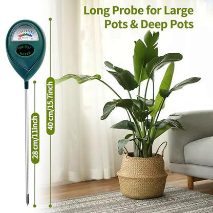2 x Long Probe for Deep Use Soil Moisture Meter, Soil Moisture Meter, Hygrometer for Garden & Agriculture, Soil Tester, Soil Water Tester, No Batteries Required - color: GREEN+GREEN