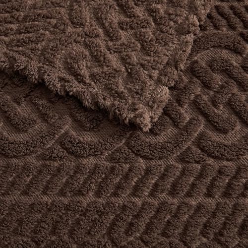 Nautica - Sherpa Throw Blanket, 50" x 60", Reversible & Soft Blanket for Couch or Bed, Cozy Bedding for Year Round (Declan Brown) - color: Declan Brown