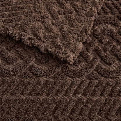 Nautica - Sherpa Throw Blanket, 50" x 60", Reversible & Soft Blanket for Couch or Bed, Cozy Bedding for Year Round (Declan Brown) - color: Declan Brown