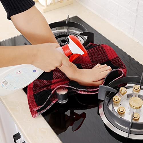 Homaxy 100% Cotton Plaid 4 Pack Kitchen Towels, 13" x 28", Black & Red | Waffle Weave, Plaid, Super Soft and Absorbent Dish Towels, Quick Drying, Multi-Purpose - color: Black & Red, size: 13 x 28 - 4 Pack