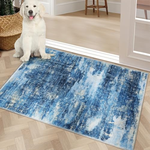 COMSLE Door Mat Soft Absorbent Indoor Front Entryway Rug Machine Washable Entrance Mats for Muddy Paws for Muddy Paws Non Slip Throw Rugs 20" x 32" Doormat for Inside Foyer Bedroom - Emerald Speck - color: Emerald Speck, size: 1'8" x 2'8" (Rectangular)