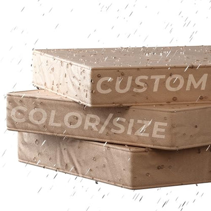 Custom Size Outdoor Bench Cushion with Sealed Stitching and Heat-Pressed Covering, 5000+ Water-Pressure Fabric, Patio Cushion, Swing Cushion, Double Piping Waterproof Cushion - color: Waterproof