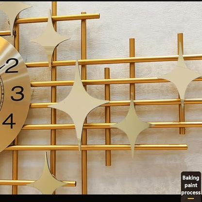 Modern 39.3 Inch Gold Silent Wall Clock - Chic Quartz Home Decor for Living Room, Stylish Accent for Contemporary Interiors, Unique Decorative Piece