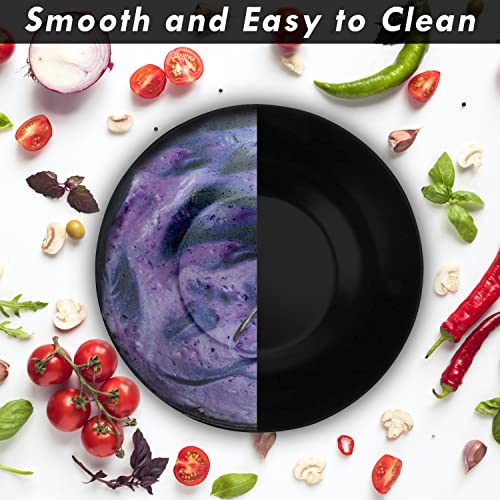 ShineMe Salad Bowls, Large Salad Bowl with Lid and Servers, Bamboo Salad Bowl Set with 4Pack Small Serving Bowls, 9.8inches Solid Kitchen Bowl for Fruits, Vegetables and Pasta...(Black) - color: black with utensils