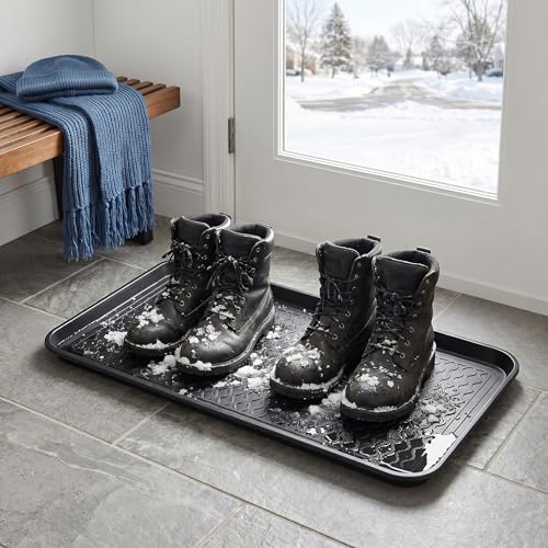 Fasmov 3 Pack Utility Boot Tray Mat Multi-Purpose Anti-Slip Tray Mat Boots, Dog Food Bowls, Gardening, Laundry, Kitchen, Garage, Entryway, 30 x 15 inches