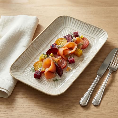 11.6-inch ceramic dinner plates (4-pack), rectangular salad plates, serving plates, dinner plate set, dessert plates. Suitable for serving salads, appetizers, desserts, and fruits. - color: White2