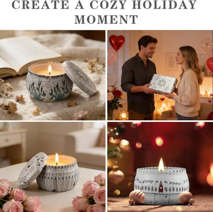 Candle Set for Women Gift, Scented Candles, 6 Pack Large Natural Soy Wax Candles in Tins, Stress Relief Gifts for Women, Aromatherapy Candle, 5.7oz Each, 30-35 Hr Burn, Ideal Gifts for Mom Birthday - size: Large 6-Candle Set (Boho)