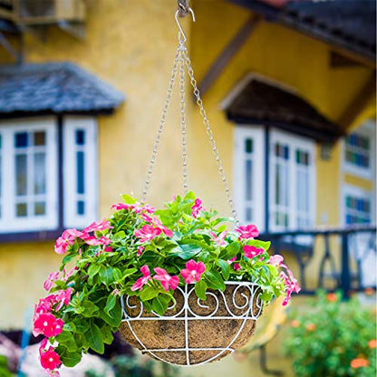 Hotop 8 Pcs Metal Hanging Chains with Ceiling Hooks, Garden Plant Hangers for Hanging Bird Feeders, Billboards, Chalkboards, Basket, Planters, Lanterns, Wind Chimes, Chain Hook DIY(16.38 Inch,Silver) - color: Silver, size: 16.38 Inch