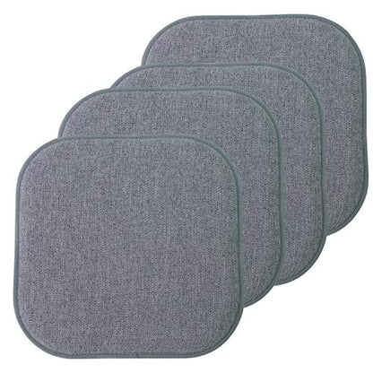 Sweet Home Collection Chair Cushion Memory Foam Pads Honeycomb Pattern Slip Non Skid Rubber Back Rounded Square 16" x 16" Seat Cover, 4 Pack, Alexis Blue/Gray - color: Alexis Blue/Gray, size: 4 Pack