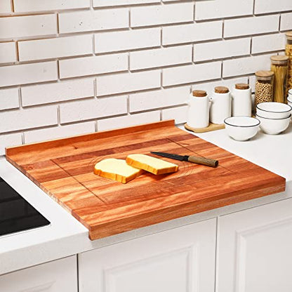 Vesici Walnut Pastry Board with Lip for Rolling Dough 24" x 22.8" x 1.5" Large Wooden Cutting Chopping Kneading Board with Engraved Measurements for Counter Tabletop Kitchen - size: 24.4"L x 23"W