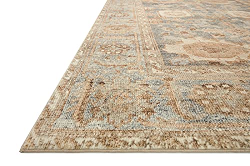 Loloi Margot Ocean/Spice 3'-6" x 5'-6" Accent Rug | MAT-03 CloudPile™ Printed Approx. 4x6 Blue Entryway Kitchen, Timeless, Classic, Plush, Luxurious, Accent Rug - color: Ocean / Spice, size: 3'6" x 5'6" (Rectangular)