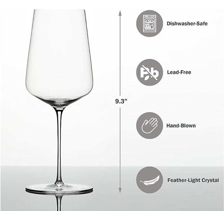 Zalto Denk'Art Universal Hand-Blown Crystal Wine Glasses, Set of 2 | Austrian Craftsmanship, Hand-Blown by Master Artisans in Europe, Lead-Free Crystal Stemware, For Red & White Wines