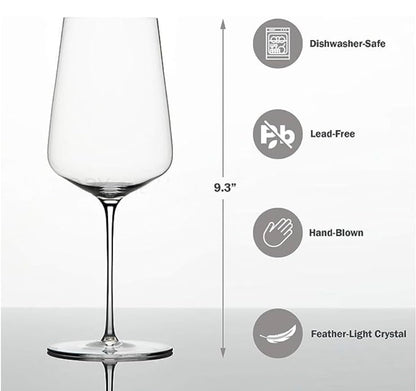 Zalto Denk'Art Universal Hand-Blown Crystal Wine Glasses, Set of 2 | Austrian Craftsmanship, Hand-Blown by Master Artisans in Europe, Lead-Free Crystal Stemware, For Red & White Wines