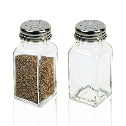 1st Choice Salt and Pepper Shakers with Stainless Tops Set of 2 (Square Shakers) - style: Square Shakers