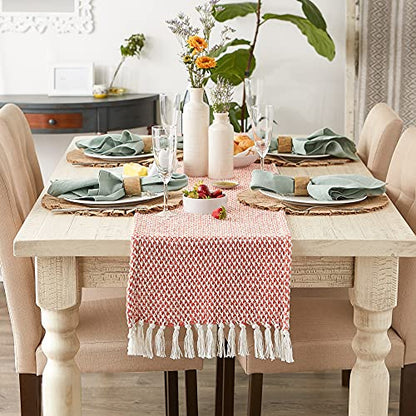 DII Woven Basics Collection 100% Cotton Knit Table Runner, 15x108, Spice - color: Spice, size: 15x108"