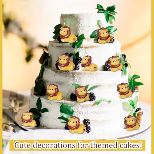 Threehoney 50 Pcs Mini Resin Animal Miniature Figurines Bulk Adorable Garden Accessories for Christmas Gifts Micro Landscape Ornaments Home Decor Bookcase Living Room Scenes Kit (Lion Style) - style: Lion Style