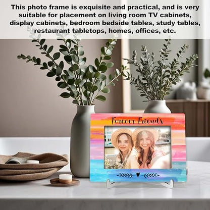 YSTEP Best Friend Forever Frame, Gifts for Long Distance Friends - Wood 4x6 Picture Frame for Desk Display - style: Style 6