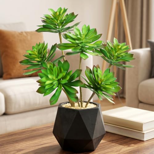 2 Pcs Large Artificial Succulent Plants, 20.8-Inch Bright Green Spiky Rosettes, 3 Heads Each, UV-Resistant Unpotted Fake Plants for Outdoor Planters and Indoor Centerpiece Decor - color: Green
