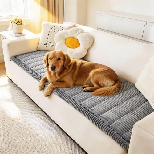 Awjcsv Couch Covers for Dogs Washable, Non Slip Sofa Protector Pet Friendly | Thick, Soft Furniture Cover, Against Pets Hair & Scratch, Fits Leather and Fabric Couches, 27.6" X 70.9" - color: Blue-grey, size: 27.6" X 70.9"