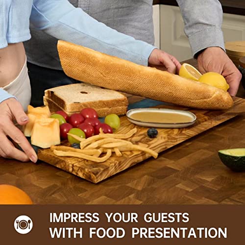 Italian Olive Wood luxury Cheese board with Resin, Charcuterie board, Chopping and Cutting Board for Meat Vegetable & Fruit, Wooden Epoxy Serving Board (Blue And White Gradient) - color: Blue And White Gradient