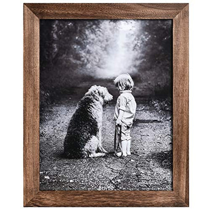 Yaetm-11x14 Picture Frame, Natural Solid Wood Photo Frame Display for Wall Mounting, High Definition Glass Carbonized Black(2 Pack) - color: Carbonized Black, size: 11*14"，2 pk