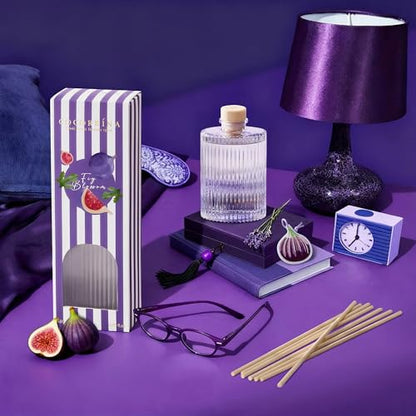 Reed Diffuser, Fig Blossom Scent Oil Diffuser, 6.09 fl oz | 8 Reeds, Long-Lasting Home Fragrance, Bathroom Bedroom Shelf Decor & Gifts - color: Purple(fig Blossom)
