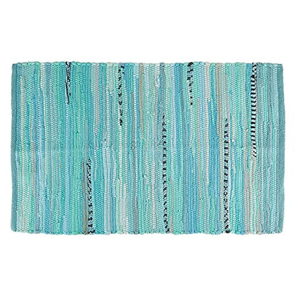 DII Chindi Home Collection Handwoven Multicolor Area Rag Rug, 20x31.5, Aqua - color: Aqua, size: 1'8" x 2'8" (Rectangular)