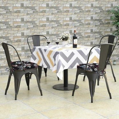 GUEGLSA Outdoor Waterproof Seat Cushions 14x14 inch, Non Slip Metal Chair Pad with Ties, U Shaped Metal Chair Cushion for Kitchen Dining Patio Chair, Set of 2, White Flower - color: White Flower