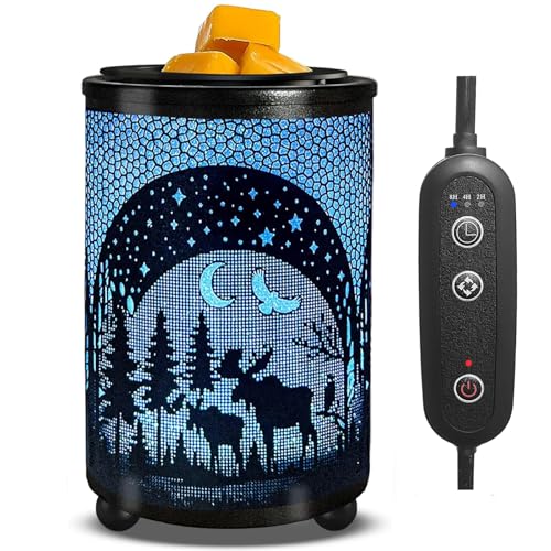 Leyoue Electric Wax Warmer with Efficient PTC Heating - Enchanting Deer in Forest Iron Design, Quickly Melts Wax Blocks, Releases Long-Lasting Fragrance, Perfect Home Decor Piec - color: elk