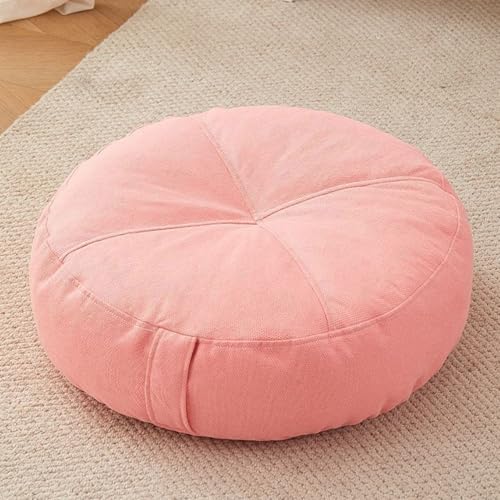 Square Tufted Floor Pillow 8" Extra Thick Floor Pillow Cushion for Adults, Meditation Cushion Pillows, Large Floors Sitting for Tatami Living Room Or Yoga(Pink,40 * 40 * 15 Round) - color: Pink, size: 40*40*15 Round