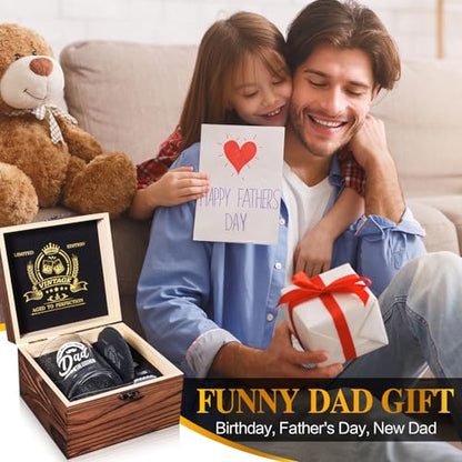 Dad Whiskey Glasses 12 oz, Rock Glasses Dads Birthday Gifts Ideas, Cool Gag Gifts for Dads Who Wants Nothing, Unique New Dad Gift from Daughter, Kids on Fathers Day - style: Dad's Whiskey Glass