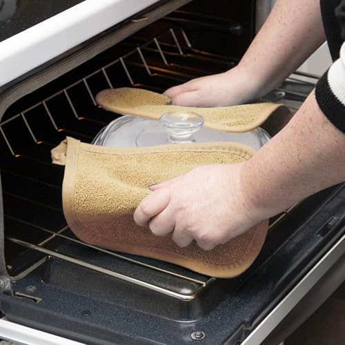 RITZ Terry Potholder & Hot Pad: Unparalleled Heat Resistant, Durable 100% Cotton – Ergonomically Designed for Optimal Grip – Easy-Care Machine Washable – 2-Pack, Straw - color: Straw, size: 2-Pack