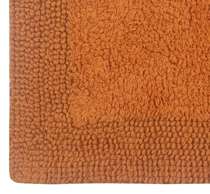 Home Weavers Luxury Collection 100% Cotton Reversible Bathroom Rugs Set, Washable Rug, Extra Soft and Absorbent Bath Rug, Kitchen Mat, 2 Piece Set(S+M), Terracotta - color: Terracotta, size: 2 Piece Set(S+M)