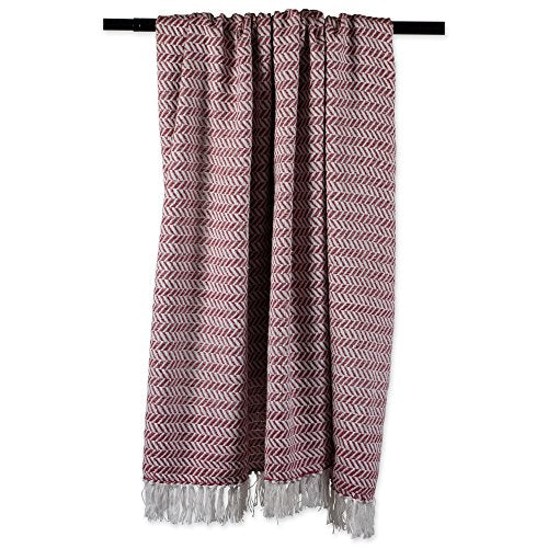 DII Modern Farmhouse Cotton Herringbone Blanket Throw with Fringe for Chair, Couch, Picnic, Camping, Beach, & Everyday Use, 50 x 60 - Barn Red - color: Barn Red