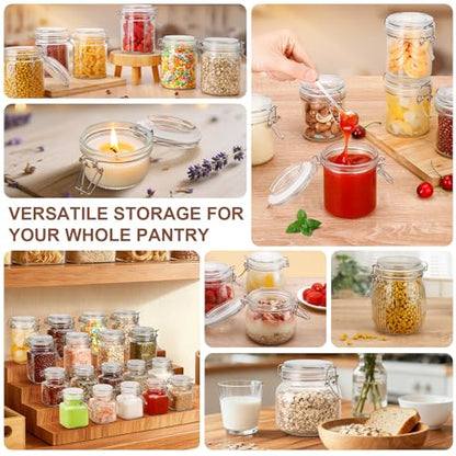 Spice Jars Set of 12, 4 oz Glass Spice Jars with Airtight Lids and Labels, Small Seasoning Jars for Spices, Herbs, Kitchen Spice Organizer - size: 4 fl oz x 12 - Square