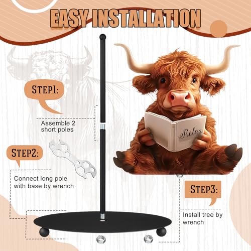 Highland Cow Paper Towel Holder Countertop Kitchen Decor and Accessories Black Metal Farmhouse Large Tissue Stand for Home Bathroom 3D Cow Hand Painting Pattern Farm Table Decor Gifts - style: Highland Cattle
