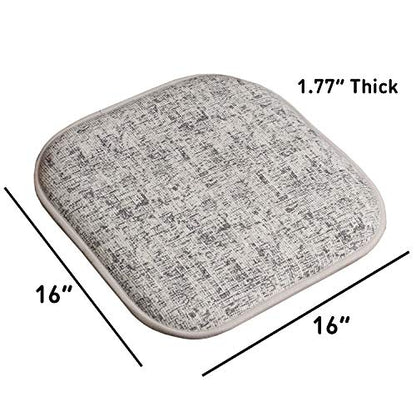 Sweet Home Collection Chair Cushion Memory Foam Pads Honeycomb Pattern Slip Non Skid Rubber Back Rounded Square 16" x 16" Seat Cover, 4 Pack, Broadway Black/White - color: Broadway Black/White, size: 4 Pack